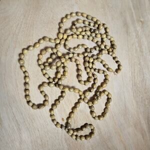 Vintage Job's Tears seed necklace natural tan 42" strand